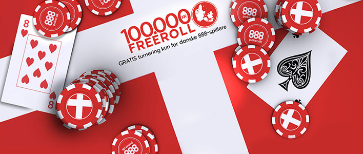 888poker.dk sætter 100.000 på spil i Den Store Danske Freeroll Turnering